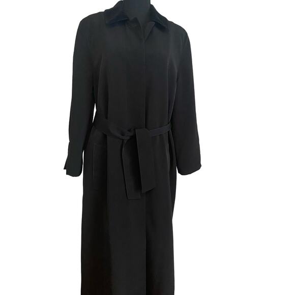 London Fog Black overcoat Velvet collar zip out lining‎ . Limited edition - Picture 1 of 10
